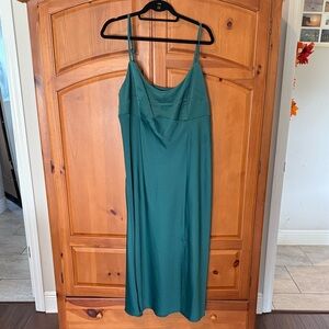 A New Day Green Silk Sleeveless Dress